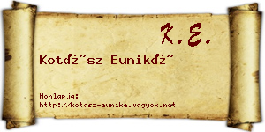 Kotász Euniké névjegykártya